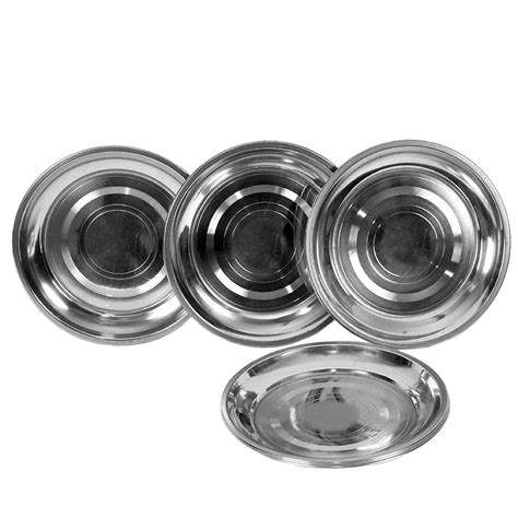 Buy Stainless Steel Plates Set | Small Steel Plates for Snacks ...
