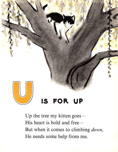 Vintage abc print letter u alphabet wall art print black cat kitten art ...
