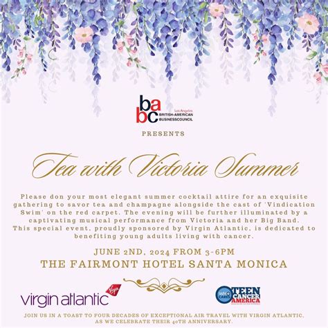 Tea with Victoria Summer, Fairmont Hotel Santa Monica, 2 June 2024 ...