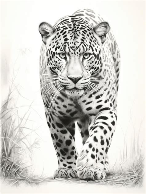 Premium Photo | Pencil sketch artwork jaguar animal drawing