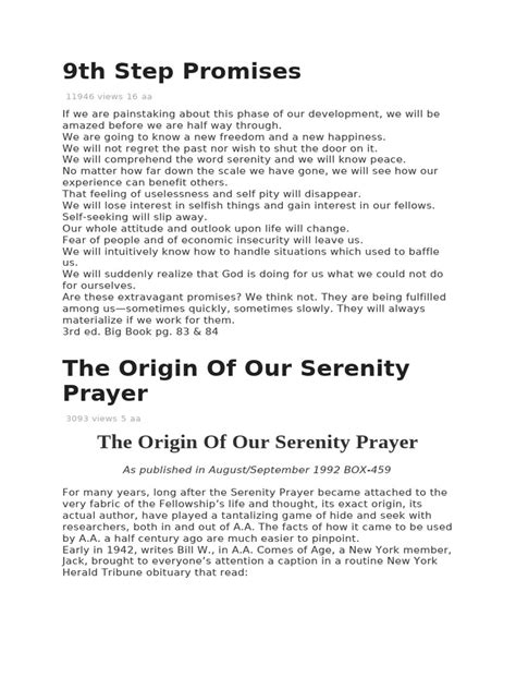 9th Step Promises | PDF | The Big Book (Alcoholics Anonymous ...