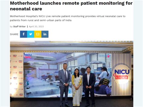 Motherhood launches remote patient monitoring for neonatal care ...
