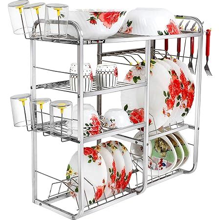 Buy SLIMSHINE Stainless Steel Kitchen Dish Rack | Plate Cutlery Stand ...