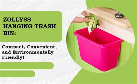 Zollyss Plastic Open-Top Kitchen Cabinet Door Hanging Trash Garbage Bin ...