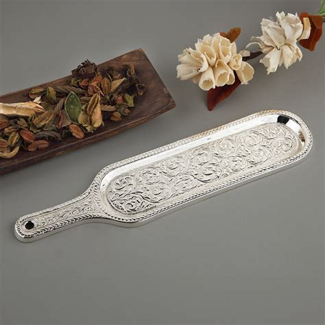 Engraved Handle Platter – Code Silver