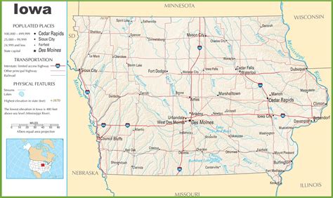 Iowa highway map