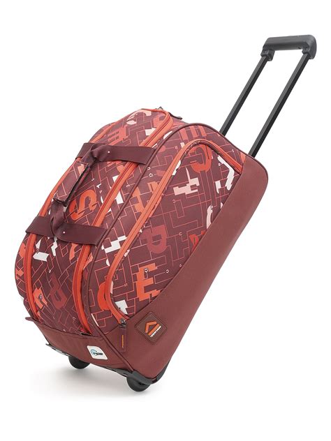 Grid Maroon Small Duffle