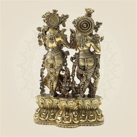 Brass Radha Krishna Duo Idol – Premium Temple Showpiece