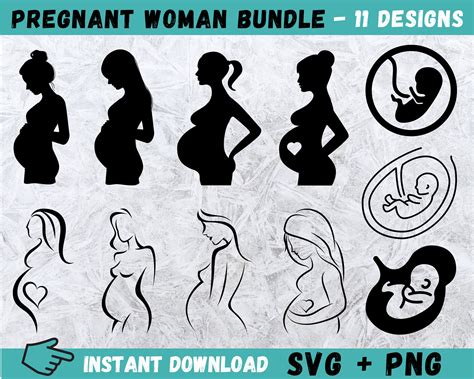 Pregnant Woman And Baby Silhouette