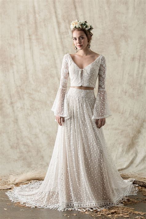 Two piece lace wedding dress 60 photos - Astyledwedding.com
