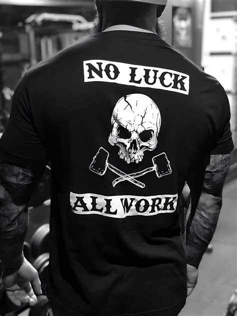 Oversized T Shirt - No Luck All Work - Black - 15 Days Return – Strong Soul