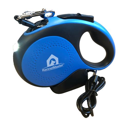 KennelMaster Blue Retractable Dog Leash with LED Light, 16 ft. Long, 12 ...