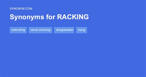 Another word for RACKING > Synonyms & Antonyms