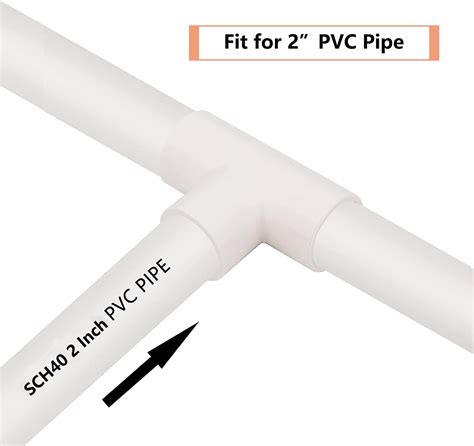 Buy 3Pack 3 Way 2 PVC Tee Pipe Fittings Adapter (Socket x Socket x ...