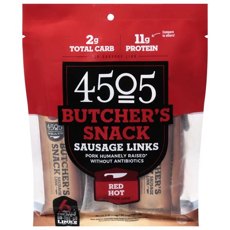 4505 Meats Butcher's Snack Red Hot Sausage Links 6 - 1 oz Links 6 ct ...