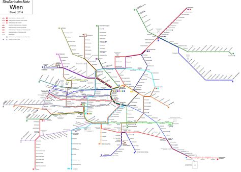 Map of Vienna tram: stations & lines