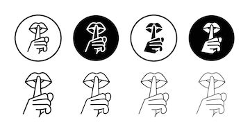 Please do quite pssst icon symbol mark in filled style | Premium Vector