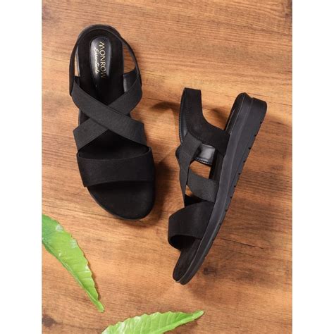 Buy Monrow Emel Black Comfort Sandals Online