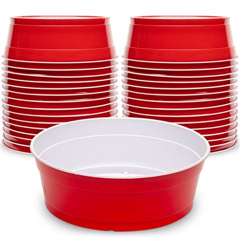 Amazon.com: GoBig Red Party Cup Bowls - 30 Large Disposable Plastic ...