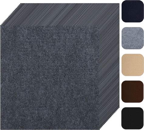 Self Adhesive Carpet Tile 20 Pcs 24" x 24" Peel and Stick Carpet Floor ...