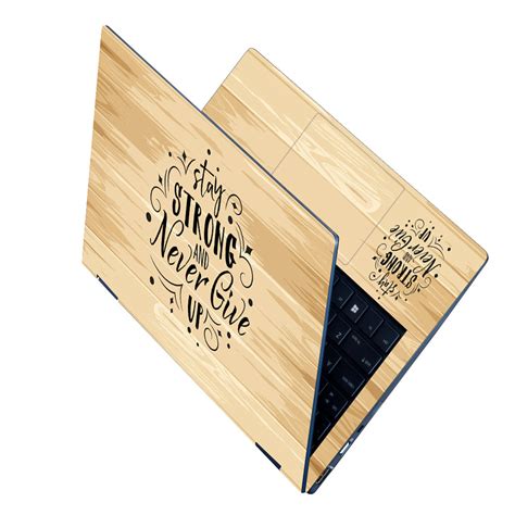 Shop Stay Strong on Cream Wooden Laptop Skin | Buy Online Now – SkinsLegend