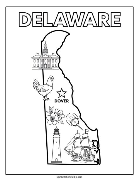 Delaware State Flag Coloring Pages
