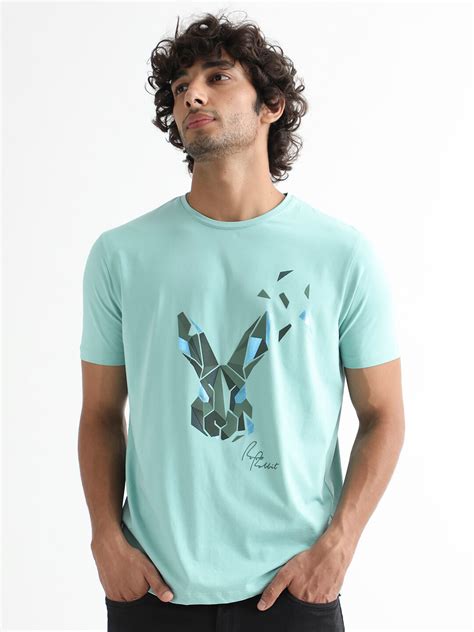 Buy RARE RABBIT Men Della Graphic Printed Cotton Slim Fit T Shirt ...