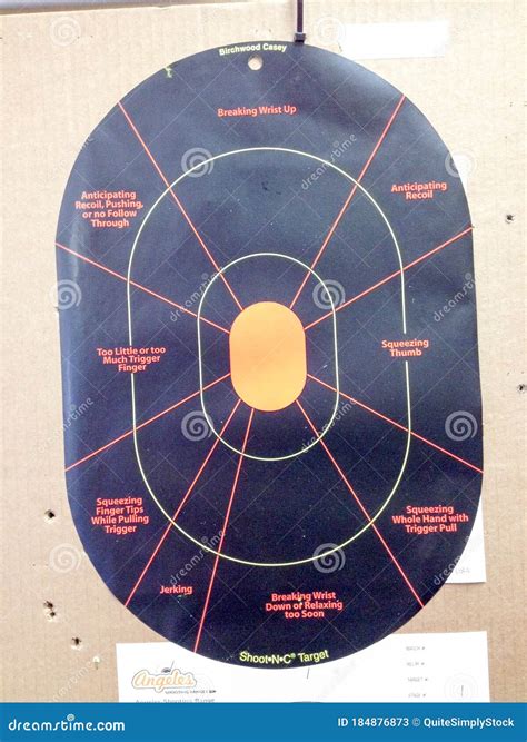 Firearms Self Defense Training Targets with Bullseye Editorial Stock ...