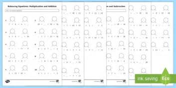 KS2 Balancing Equations Worksheet — Primary Resources