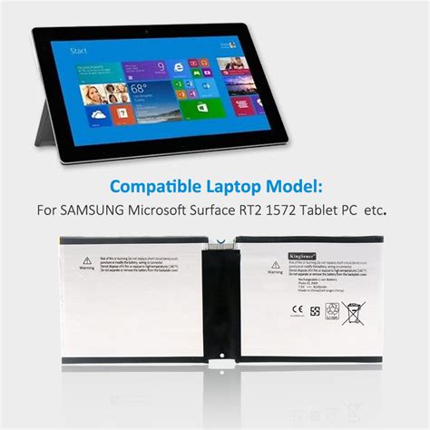 KingSener P21G2B 7.6V Tablet Battery P21G2B For Microsoft Surface RT 2 ...