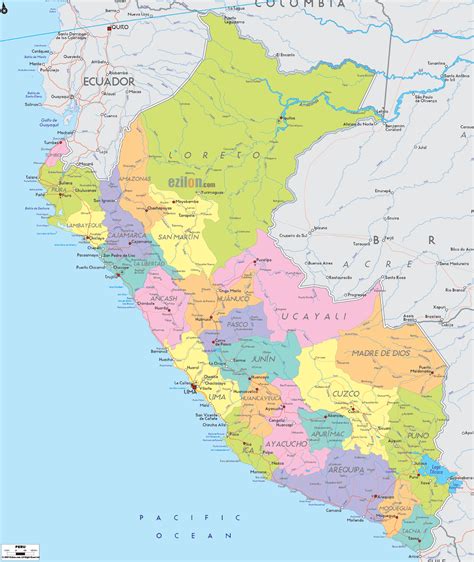Peru Geography Map – Peru National Map – SFSPF