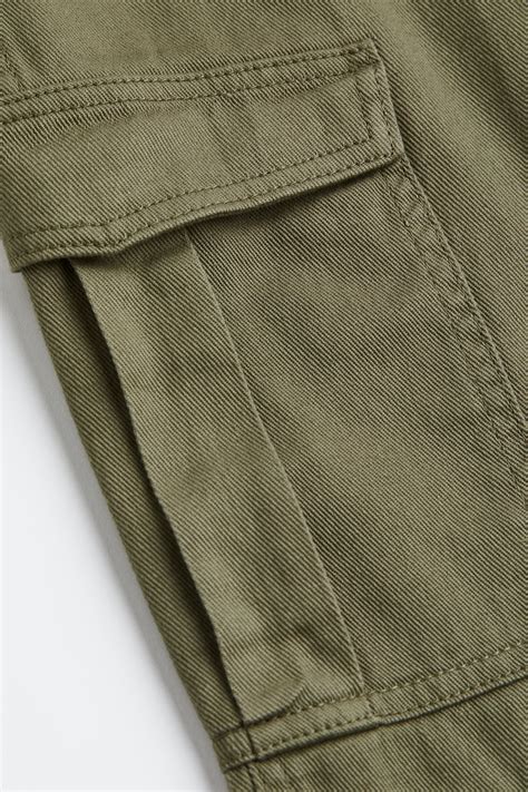 Twill cargo trousers - Khaki green - Ladies | H&M IN
