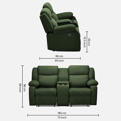 Avalon Twin Sap Green Fabric Recliner 2 Seater – Duroflex