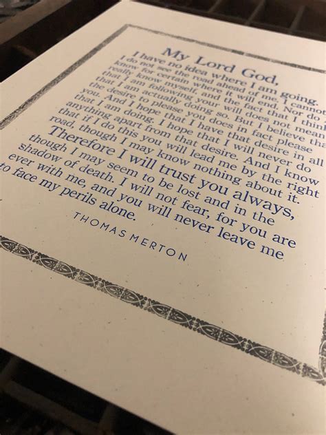 Thomas Merton's Prayer That Anyone Can Pray Letterpress Print - Etsy