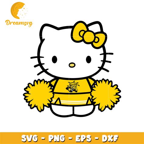 Yellow Hello Kitty Cheerleader SVG - DreamSVG Store