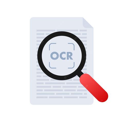 Ocr 광학 문자 인식 문서 스캔 문서 인식 프로세스 | 프리미엄 벡터