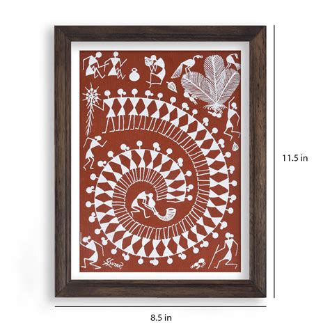 warli painting-art of warli dance (Red)