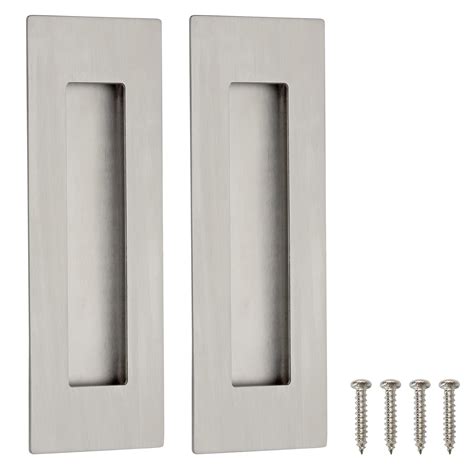 Flush Door Pull Handles Regent Recessed Medium Pull Polished Nickel