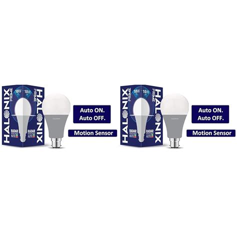 Halonix Radar 10W B22 Cool day white Motion Sensor Led Bulb, Auto on ...