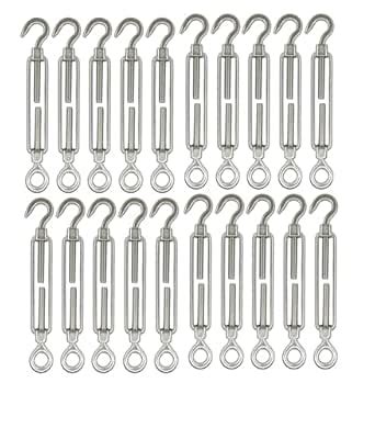 Stainless Steel 304 Turnbuckle Hook (M4,M5,M6) Thread Eye Wire Rope ...