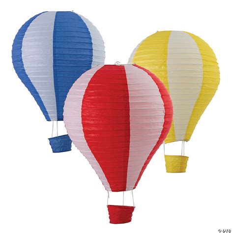 15" x 24" Hot Air Balloon Hanging Paper Lanterns - 3 Pc. | Oriental Trading