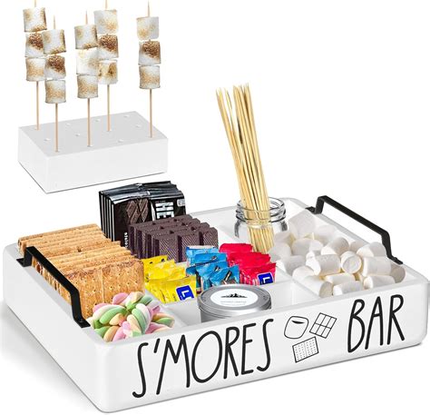 Amazon.com - Wooden S'mores Bar Station, S'mores Caddy Holder with Handles for Counter ...