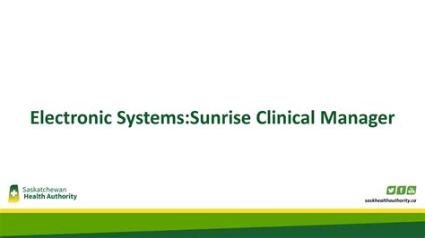 Electronic Systems: Sunrise Clinical Manager on Vimeo
