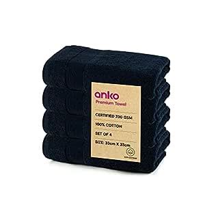 Anko Australia 100% Cotton 700 GSM Plush Face Towel | Set of 4 | Super ...