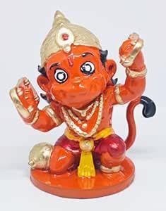 Buy GOODMARTS Bal Hanuman Idol Orange Resin Showpiece | Cute Hanuman Ji ...