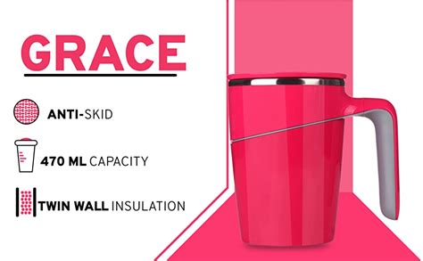 ARTIART® (Taiwan Grace Stainless Steel Spill Proof Suction Mug with ...