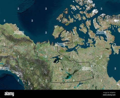 Northwest Territories, territory of Canada. High resolution satellite map Stock Photo - Alamy