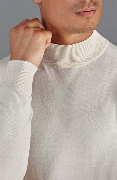 Men’s Mock Turtleneck Jumper Made Of 100% Cotton Knit: Crafted in a ...