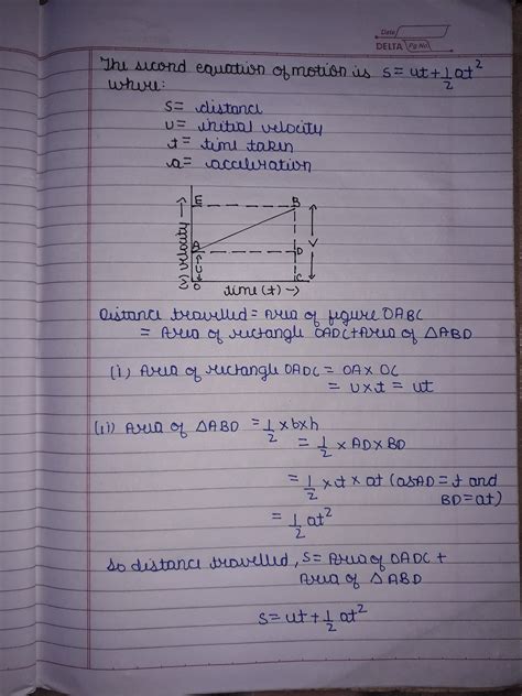 Derive second equation of motion graphically - Brainly.in