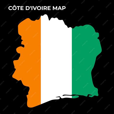 Premium Vector | Cote d'Ivoire Flag Map Design Illustration Of Cote d ...